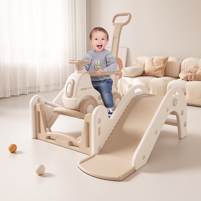 Zonovi 4-in-1 Speeltoestel – Glijbaan & Loopauto met Duwstang, Hobbelpaard & Bouncer – BPA-vrij