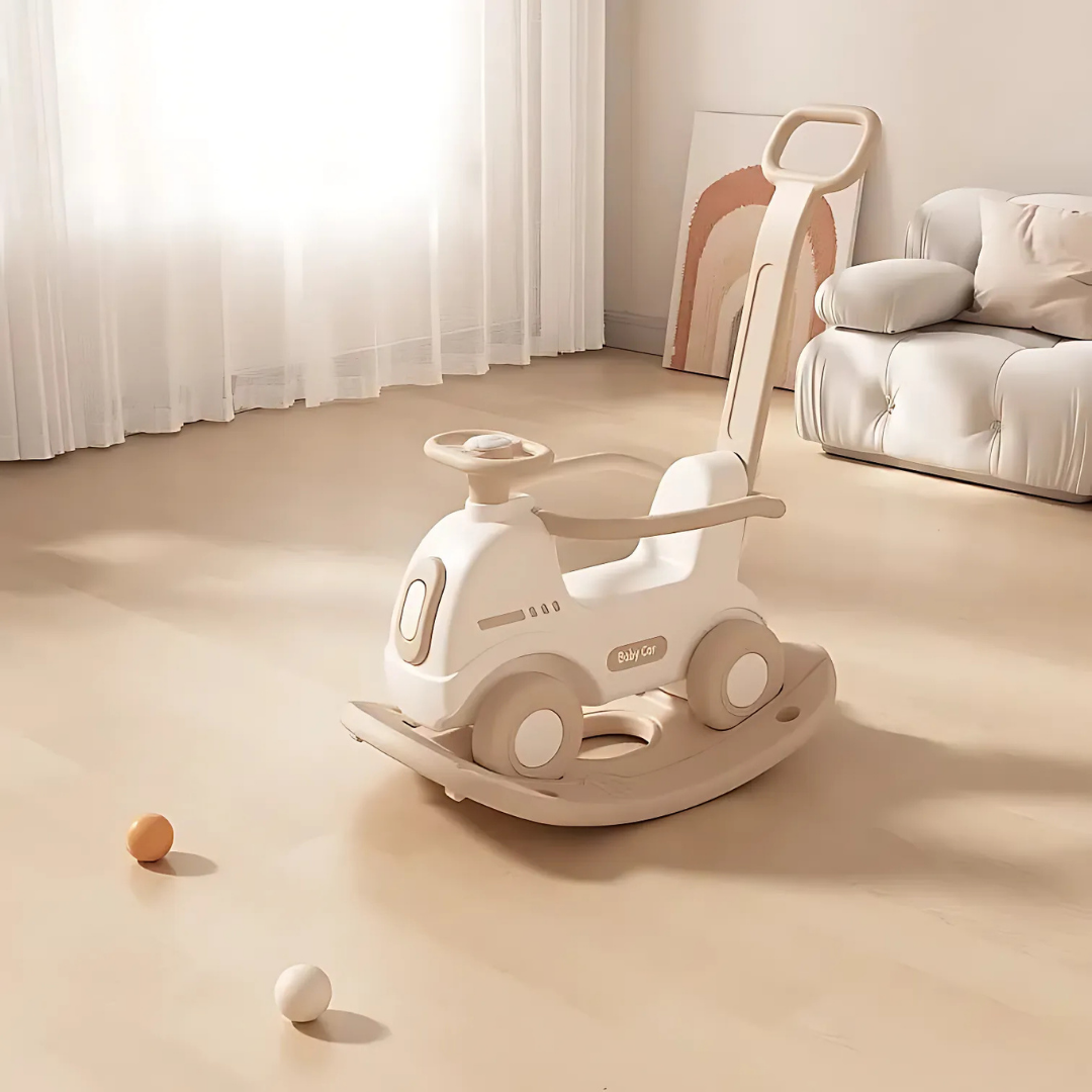 Zonovi 4-in-1 Speeltoestel – Glijbaan & Loopauto met Duwstang, Hobbelpaard & Bouncer – BPA-vrij