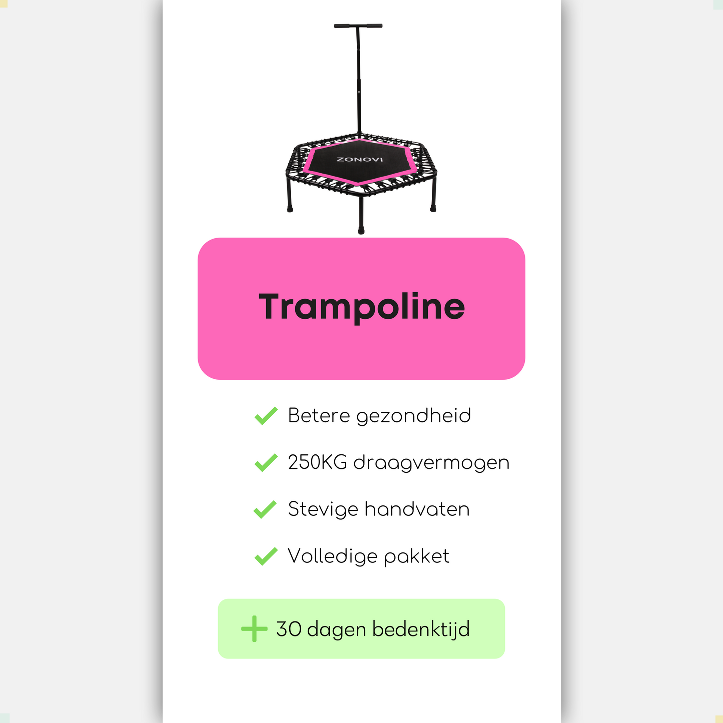 Zonovi Fitness Trampoline Roze (2e Kans)