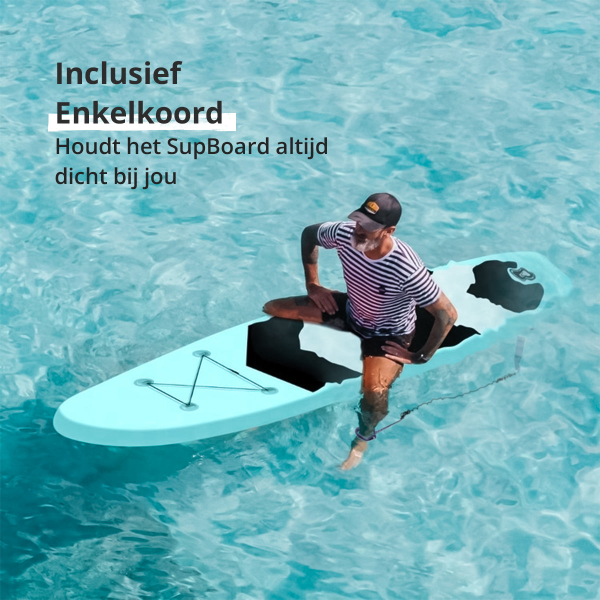 Zonovi SUP board Turquoise/Zwart (2e KANS) (ZIE BESCHRIJVING)