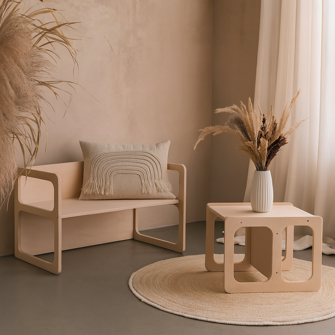 Zonovi Montessori Kindermeubel Set (Let op! UITERLIJK 28-08 IN HUIS)