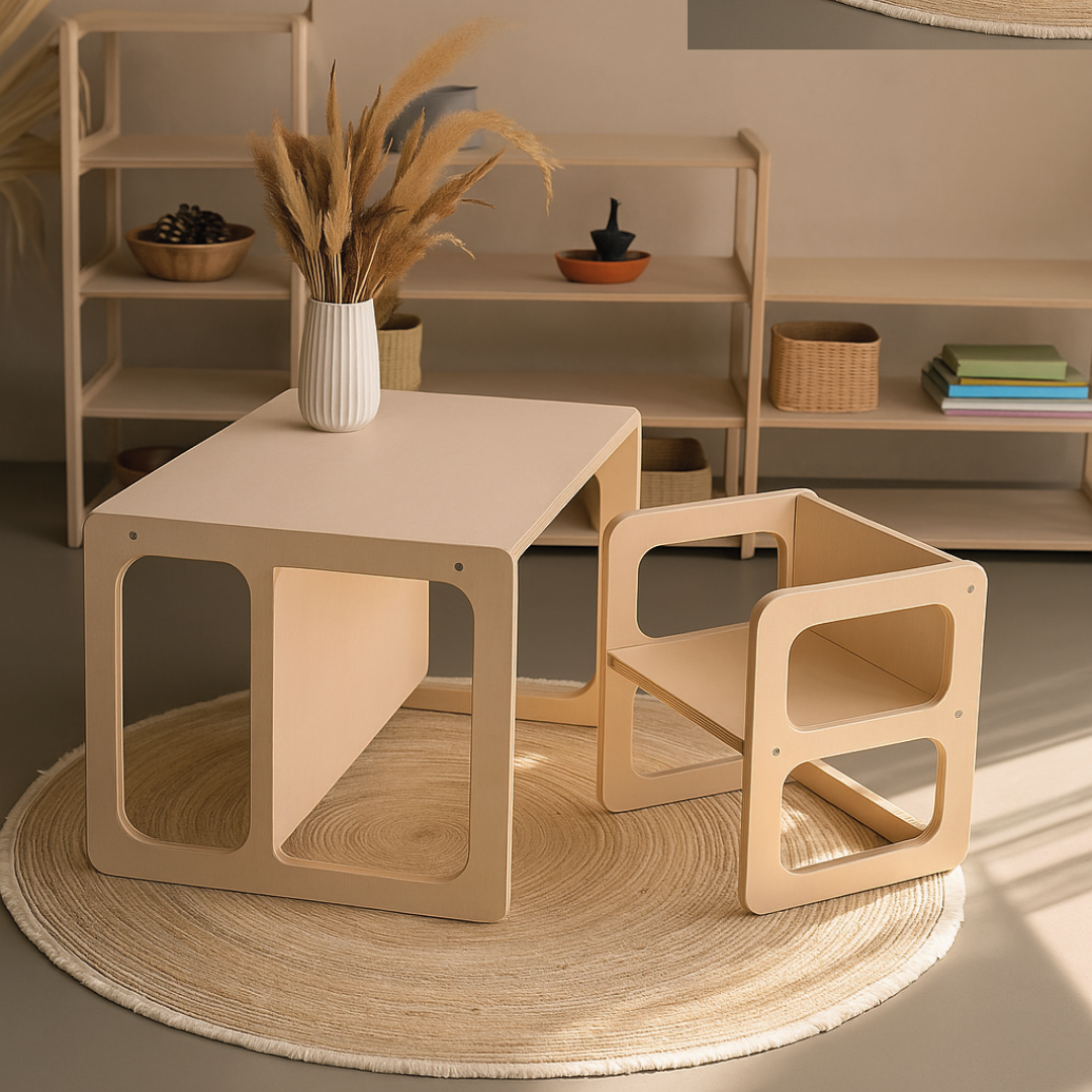 Zonovi Montessori Kindermeubel Set (Let op! UITERLIJK 28-08 IN HUIS)
