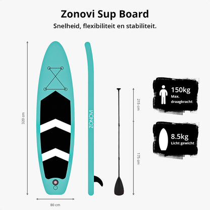Zonovi SUP board Turquoise/Zwart