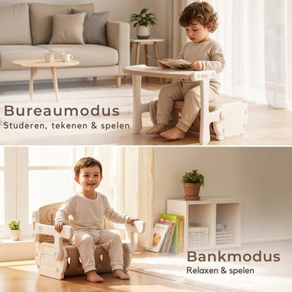 Zonovi Kinderbureau 3 in 1 - Kindertafel en Stoeltjes - Tekentafel - Speeltafel voor Peuter - Omkeerbaar Bureaublad met Stiften