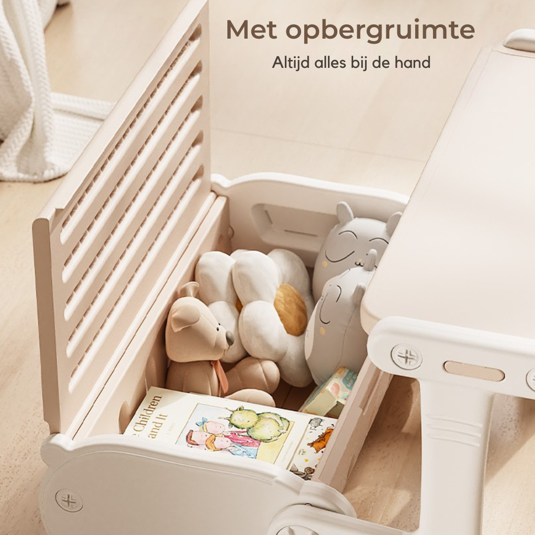 Zonovi Kinderbureau 3 in 1 - Kindertafel en Stoeltjes - Tekentafel - Speeltafel voor Peuter - Omkeerbaar Bureaublad met Stiften