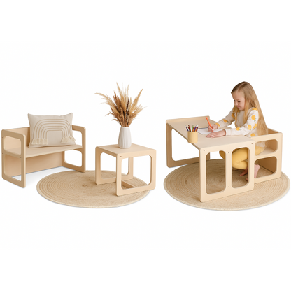 Zonovi Montessori Kindermeubel Set (Let op! UITERLIJK 28-08 IN HUIS)