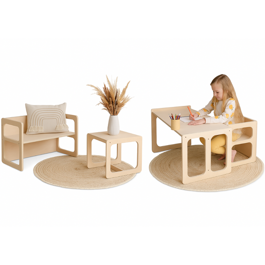 Zonovi Montessori Kindermeubel Set (Let op! UITERLIJK 28-08 IN HUIS)